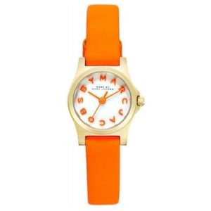 MARC BY MARC JACOBS DINKY FLURORANGE LEATHER WATCH